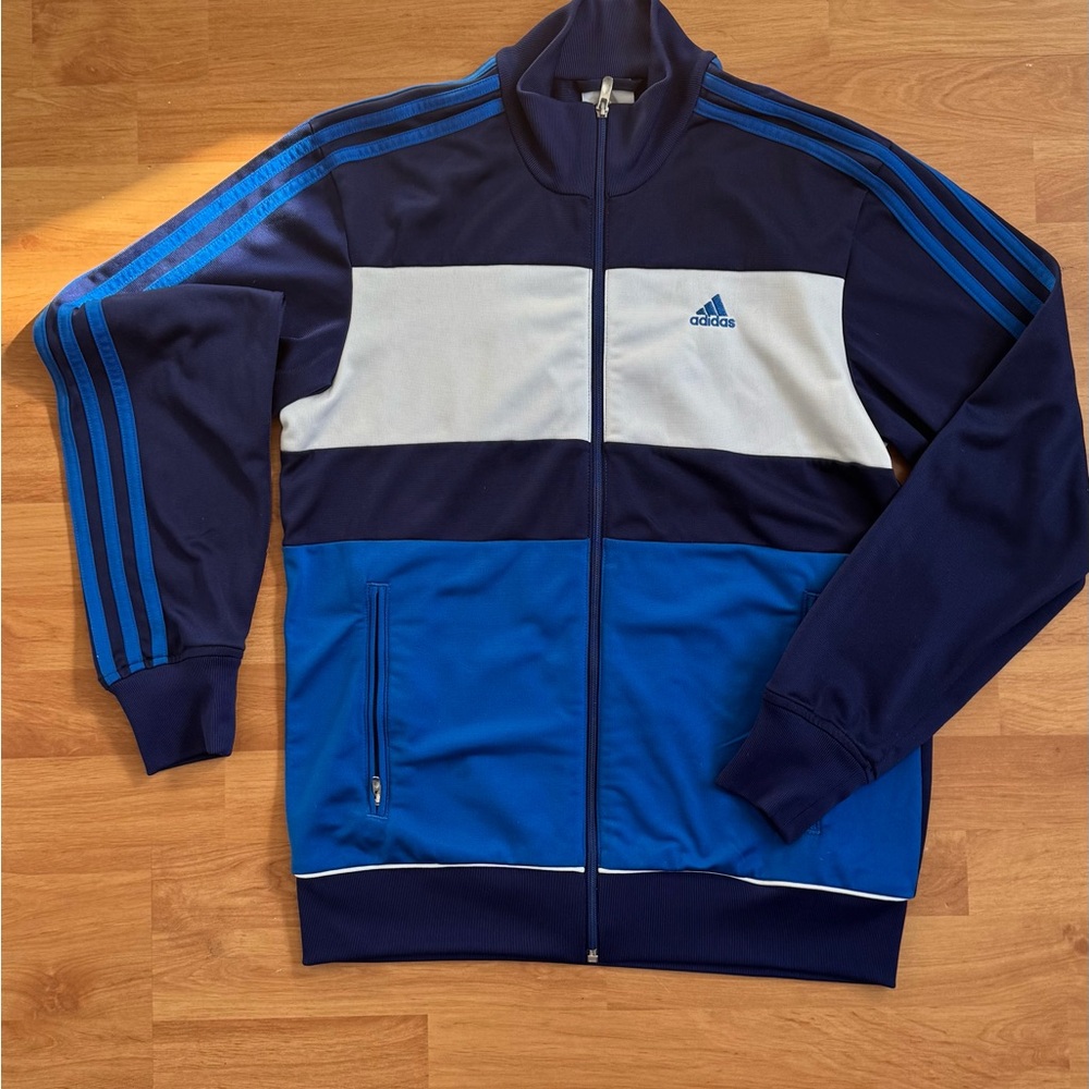 Vintage 2010 Adidas Blue Color-Block Track Jacket – Size S